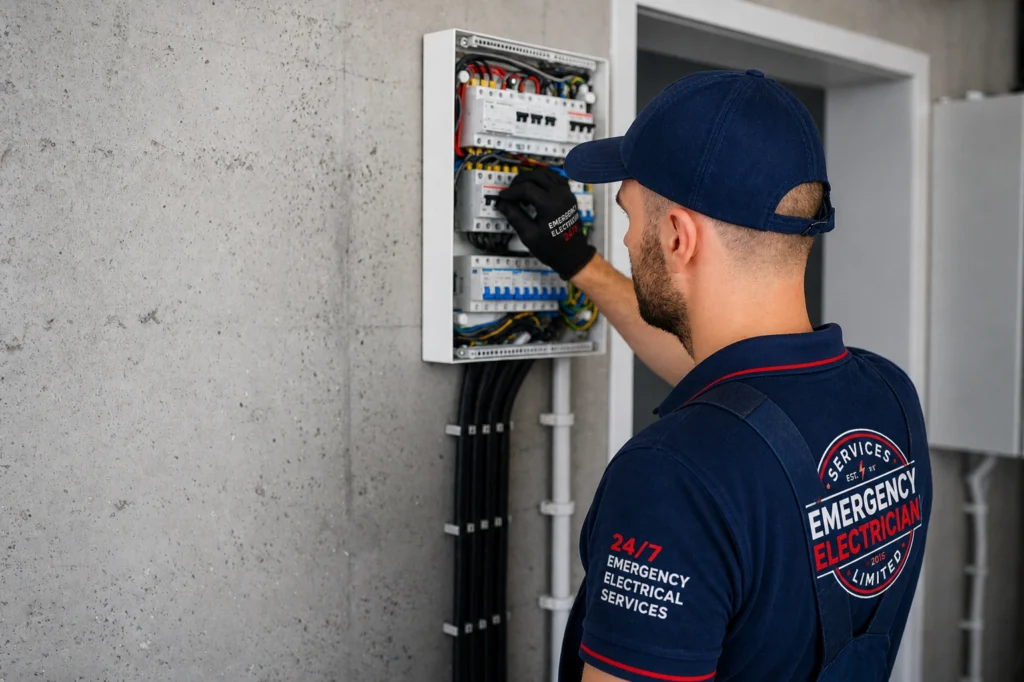 Electrical fire warning caused by an overheating household socket