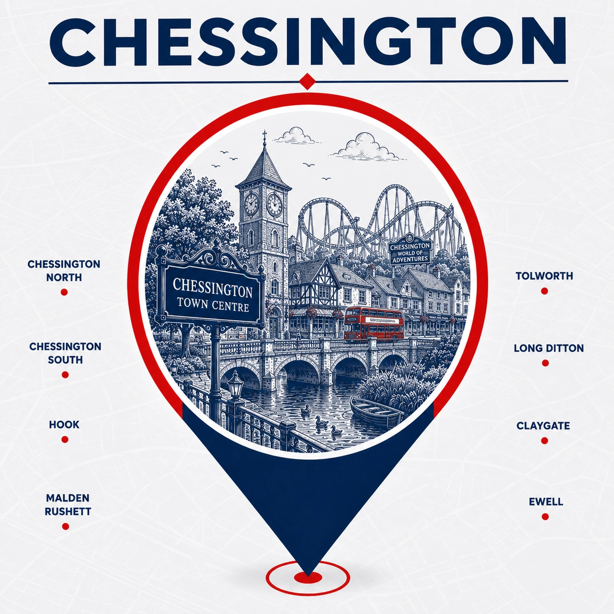Emergency electrician coverage across Chessington and nearby areas